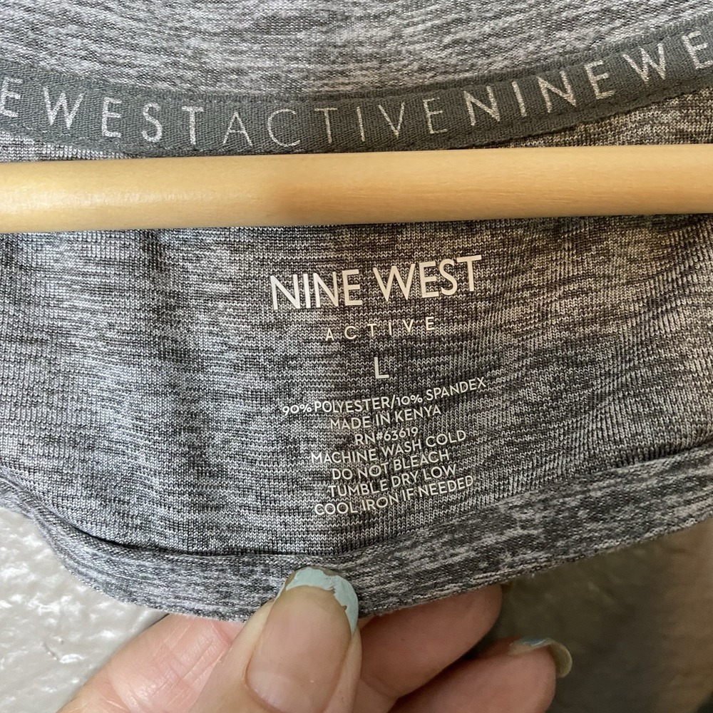 Nine West Women's Active Fitted Cinched Crop T-Shirt - Yellow Gray Pink - Picture 5 of 5